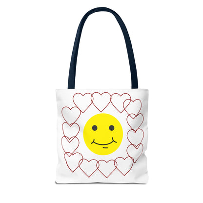 Smiley Face Heart Tote Bag