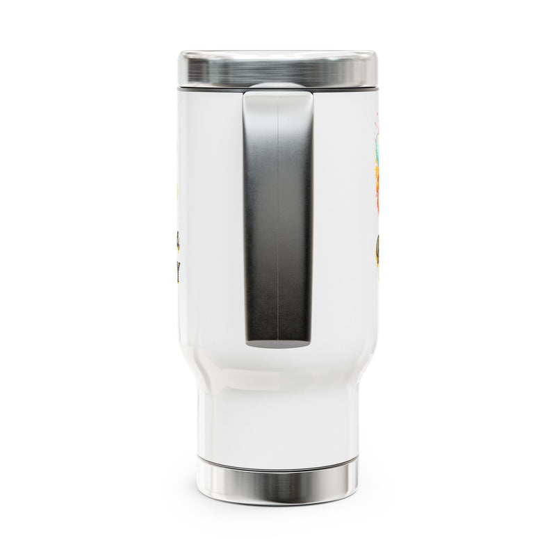 Bee Mine, Honey - Romantic Stainless Steel Travel Mug with Handle, 14oz