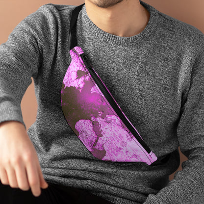 Mauve World Map Fanny Pack