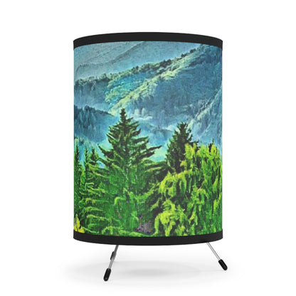 Forest Landscape Tripod Lamp with High-Res Printed Shade, US\CA plug