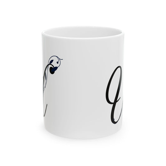 Letter "U" Decorative Monogram Design Coffee Mug