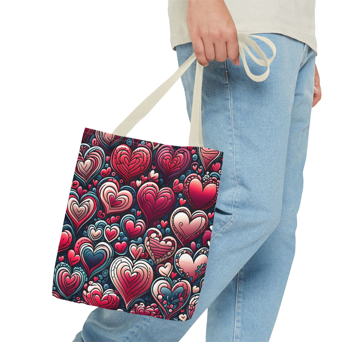 Decorative Heart Pattern - Romantic Tote Bag
