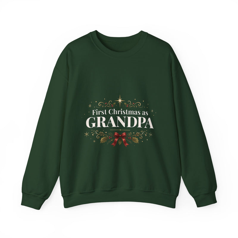 First Christmas as Grandpa Crewneck Sweatshirt | First Time Grandpa Christmas Gift