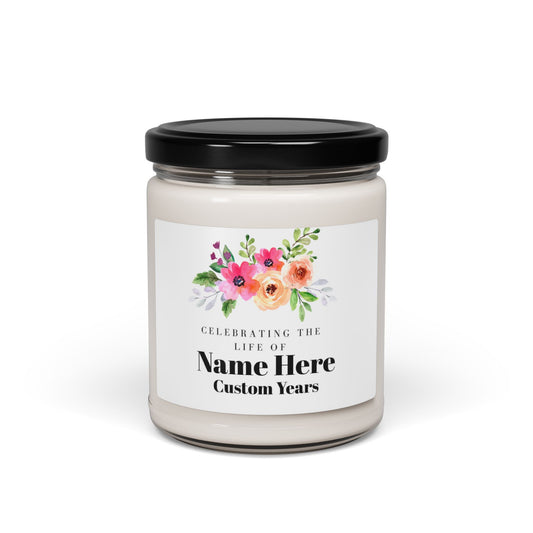 Personalized Sympathy "Remembering the Life of..." Scented Soy Candle, 9oz