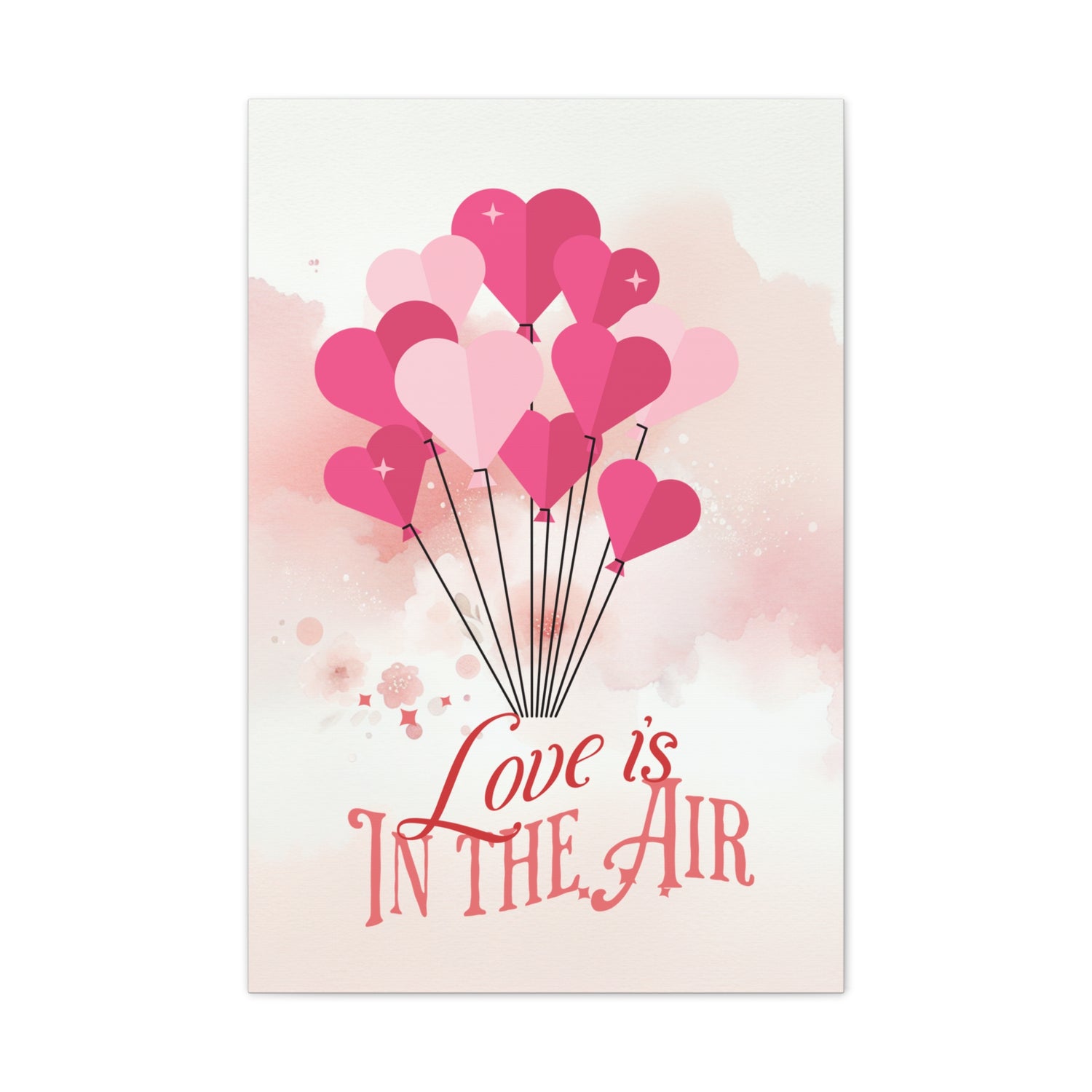 Love is in The Air - Romantic Canvas Wall Art Stretched, 0.75"