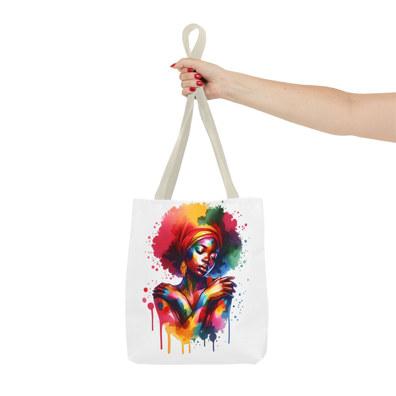 Colorful Abstract Black Woman Tote Bag