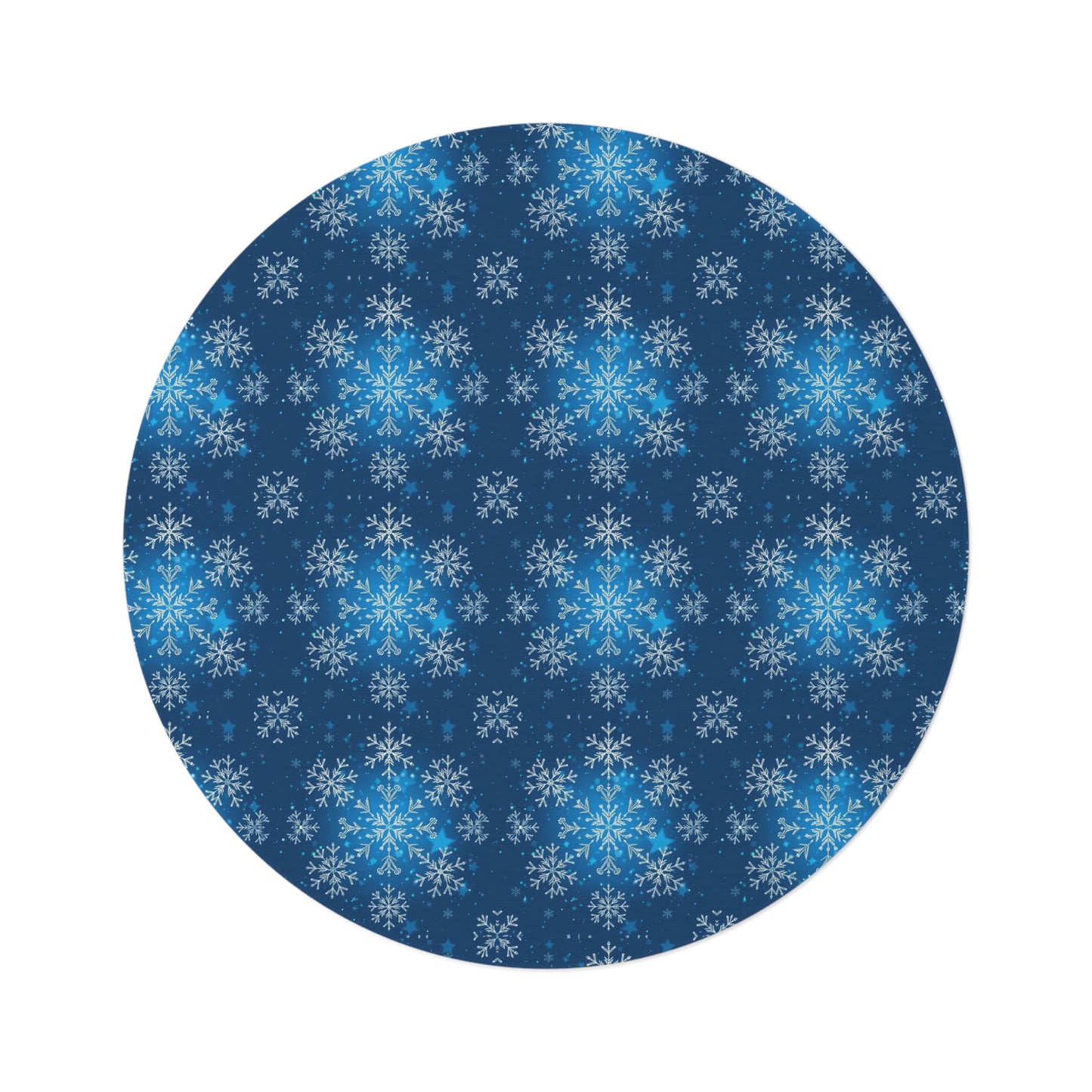 Magical Holiday Snowflake Round Rug