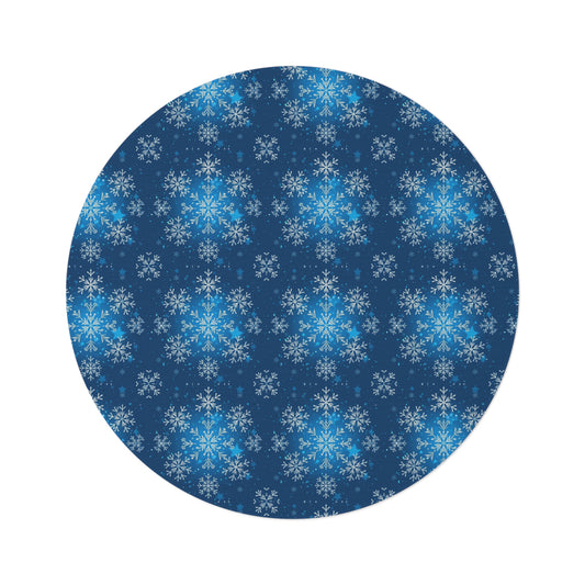 Magical Holiday Snowflake Round Rug