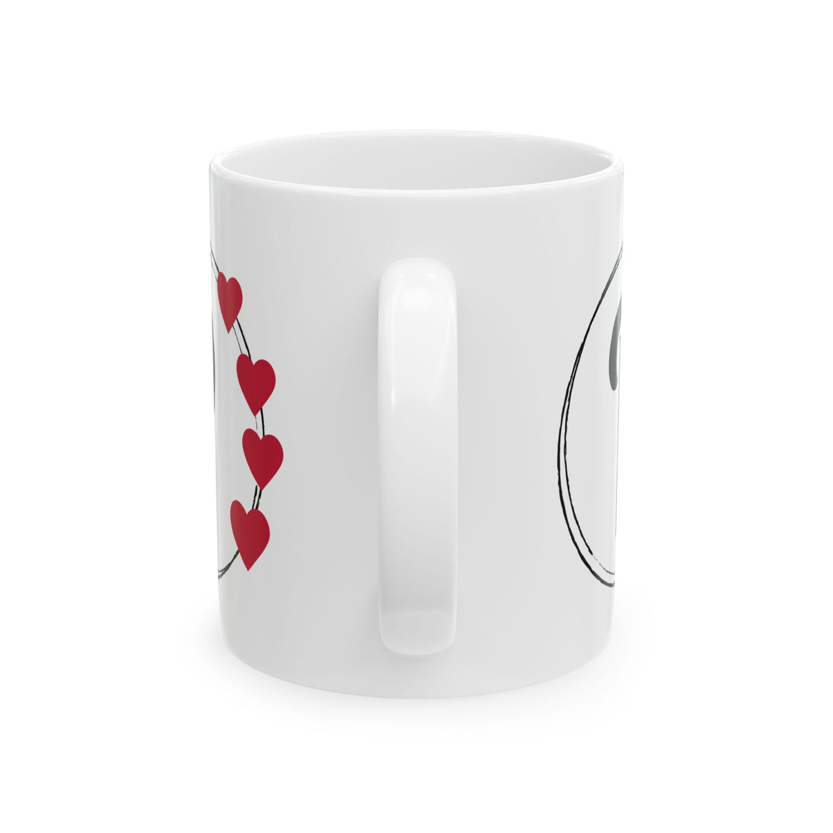 Letter "P" Monogram Heart Design Coffee Mug