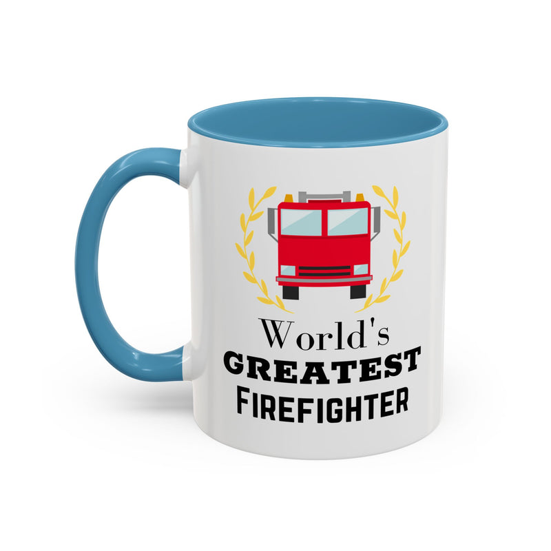 World's Greatest Firefighter Accent Coffee Mug - Firefighter Gift