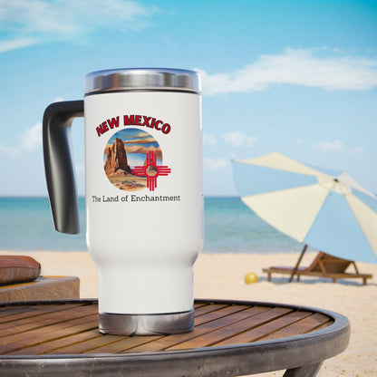 New Mexico Stainless Steel Travel Mug with Handle, 14oz