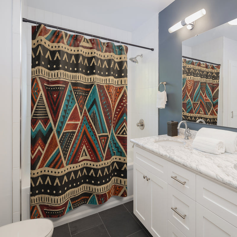 Abstract Geometric Warrior Pattern Shower Curtain