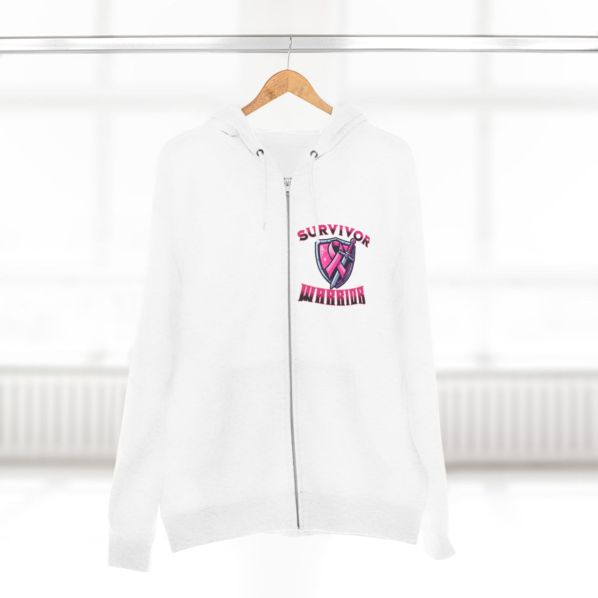 Survivor Warrior - Breast Cancer Survivor Zip Hoodie