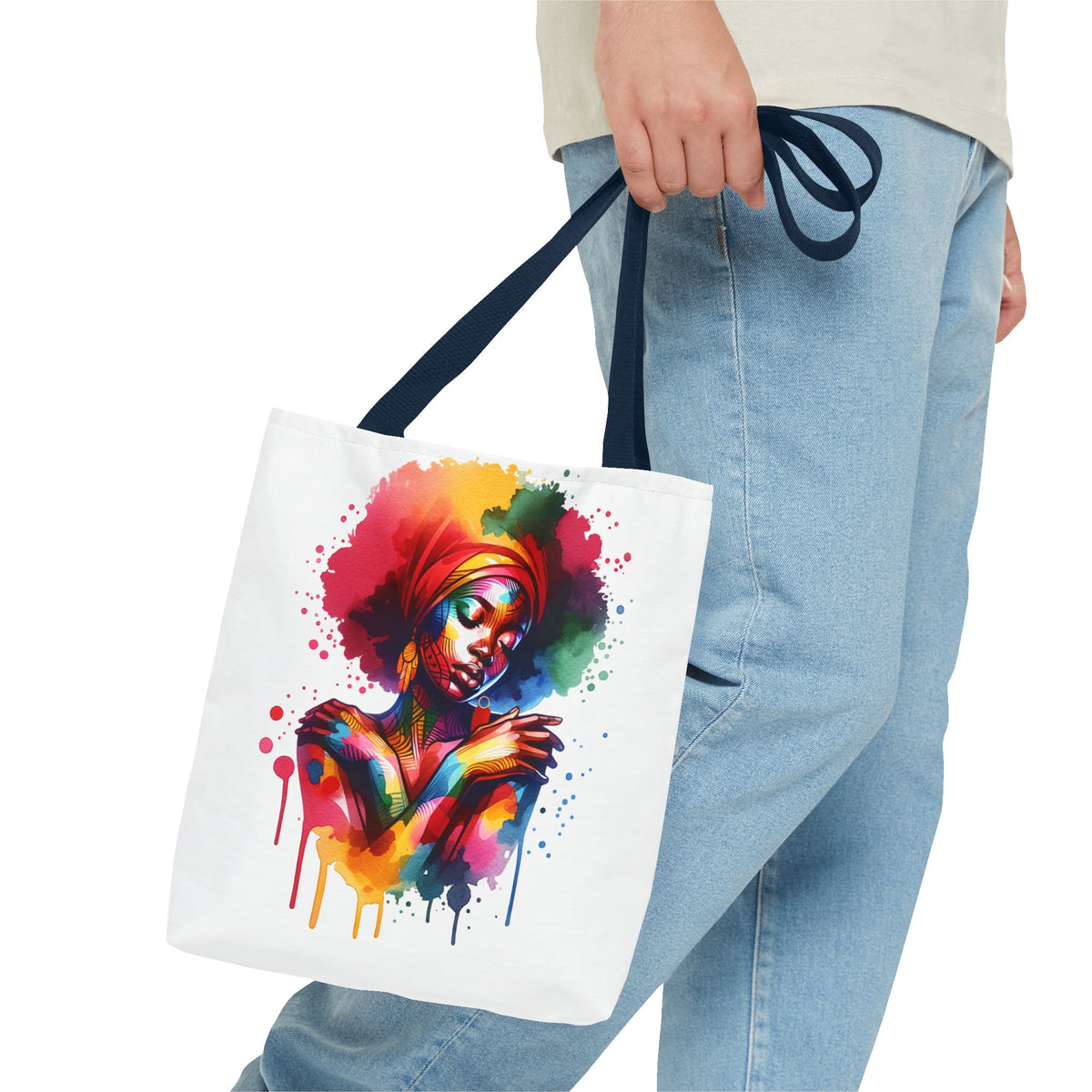 Colorful Abstract Black Woman Tote Bag