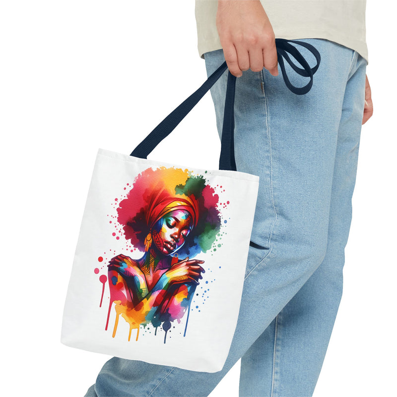 Colorful Abstract Black Woman Tote Bag