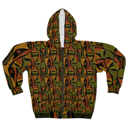 Abstract Shapes Unisex Zip Hoodie (AOP)