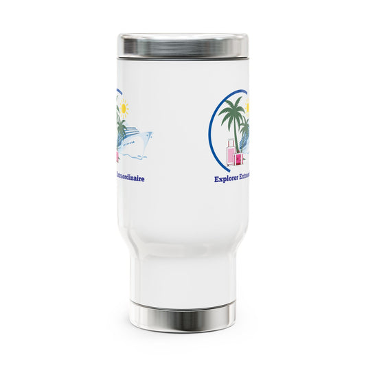 Explorer Extraordinaire Stainless Steel Travel Mug with Handle, 14oz