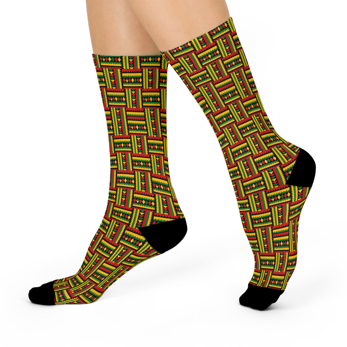 Kente Cloth Cushioned Crew Socks