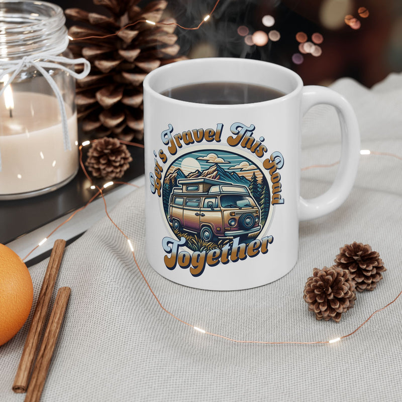 Let's Travel this Road Together Romantic Coffee Mug
