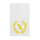 Elegant letter "X" Gold Laurel Monogram White Hand Towel