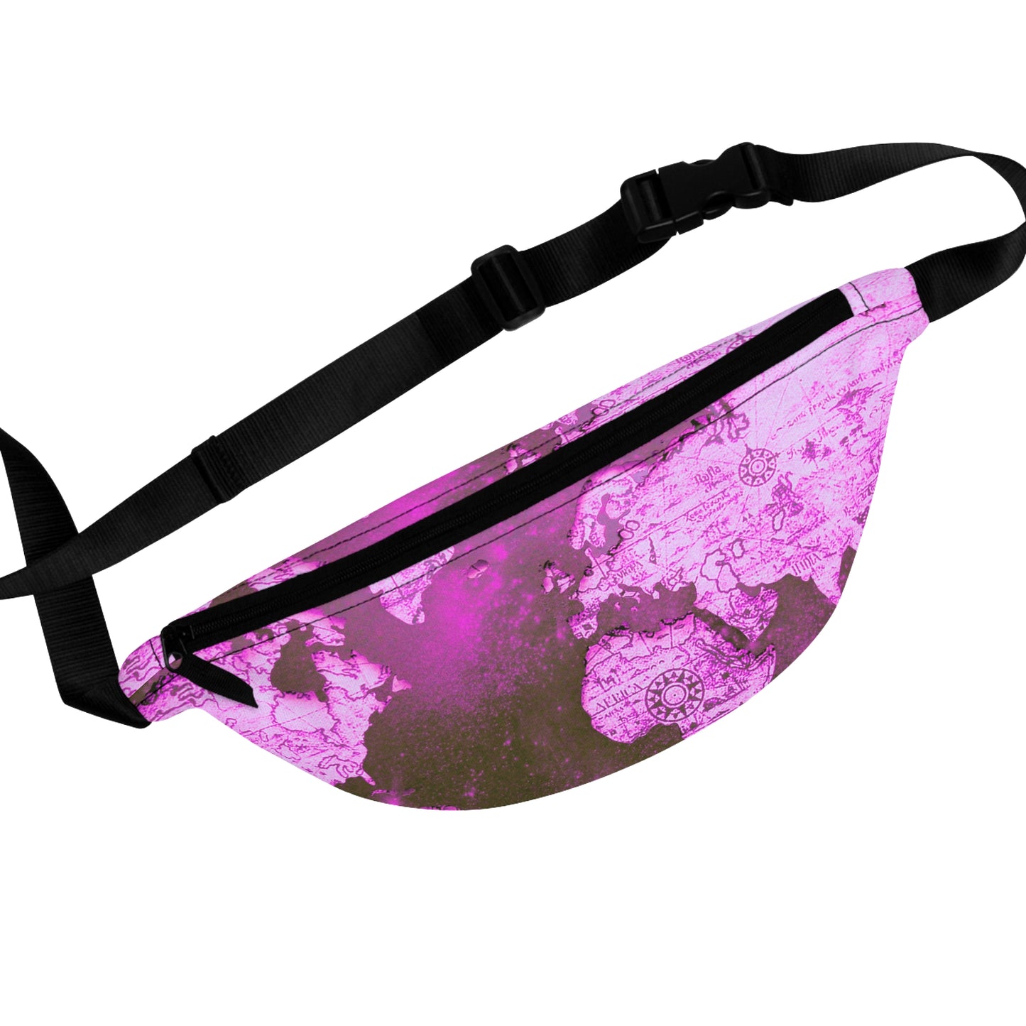 Mauve World Map Fanny Pack