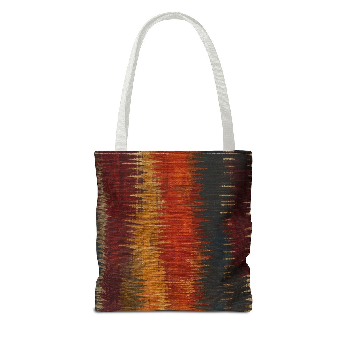 Bohemian Ikat Stripe Tote Bag — Colorful Southwestern AOP Carryall
