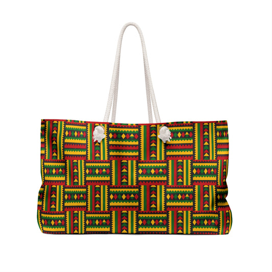Kente Pattern Weekender Bag