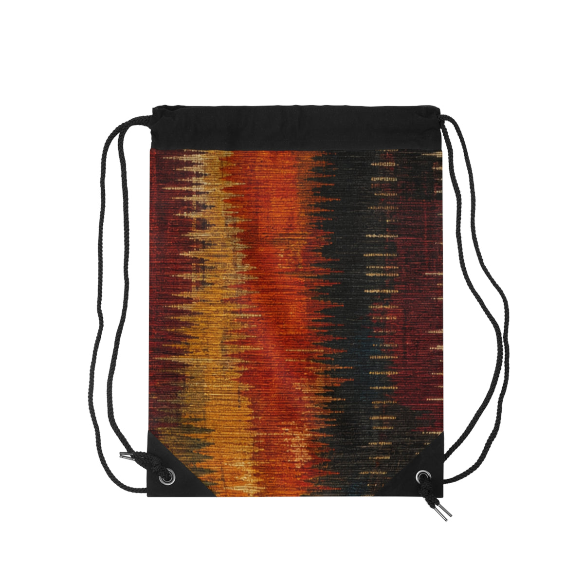 Abstract Ikat Pattern Drawstring Bag