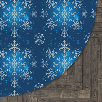 Magical Holiday Snowflake Round Rug