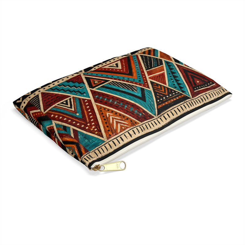 Abstract Geometric Warrior Pattern Accessory Pouch