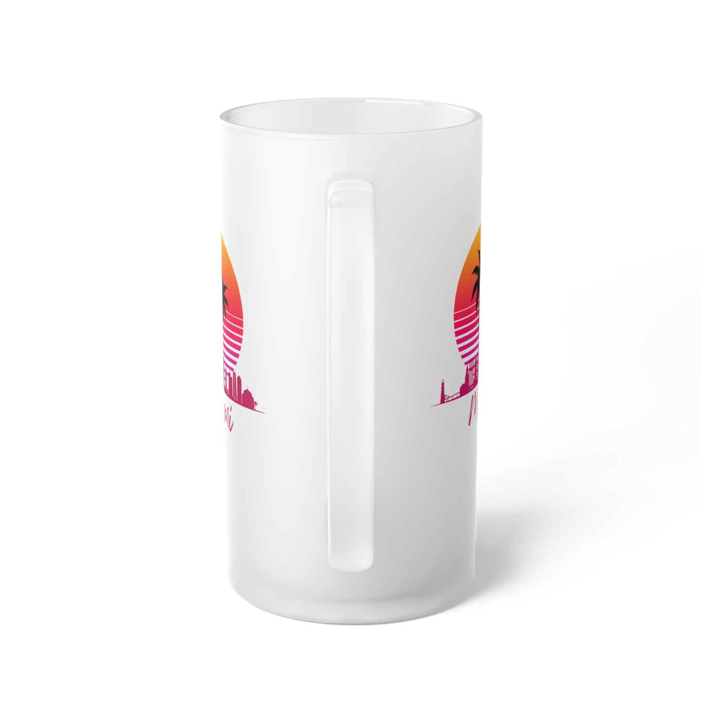 Miami Frosted Glass Beer Mug