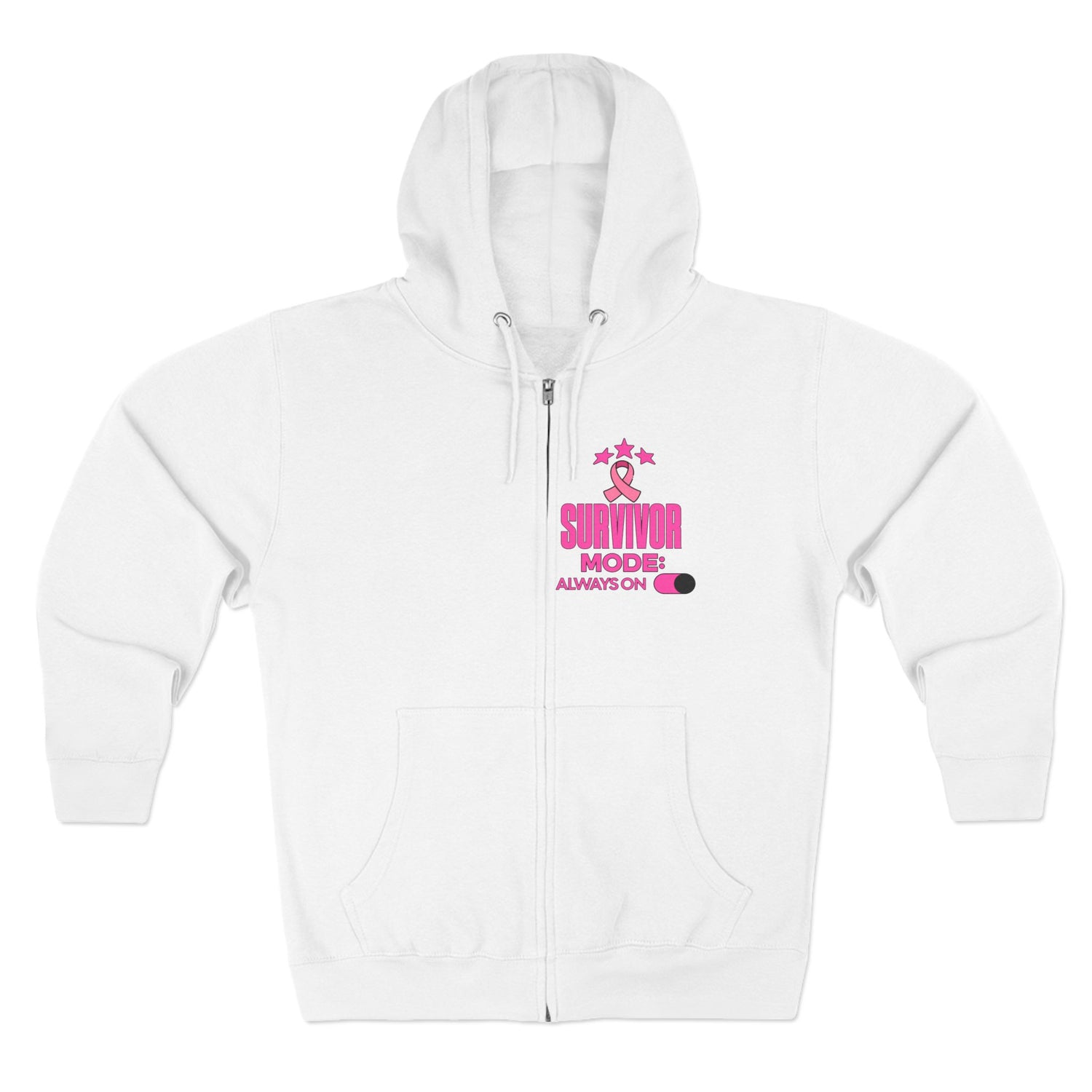 Survivor Mode: Always On - Breast Cancer Survivor Zip Hoodie