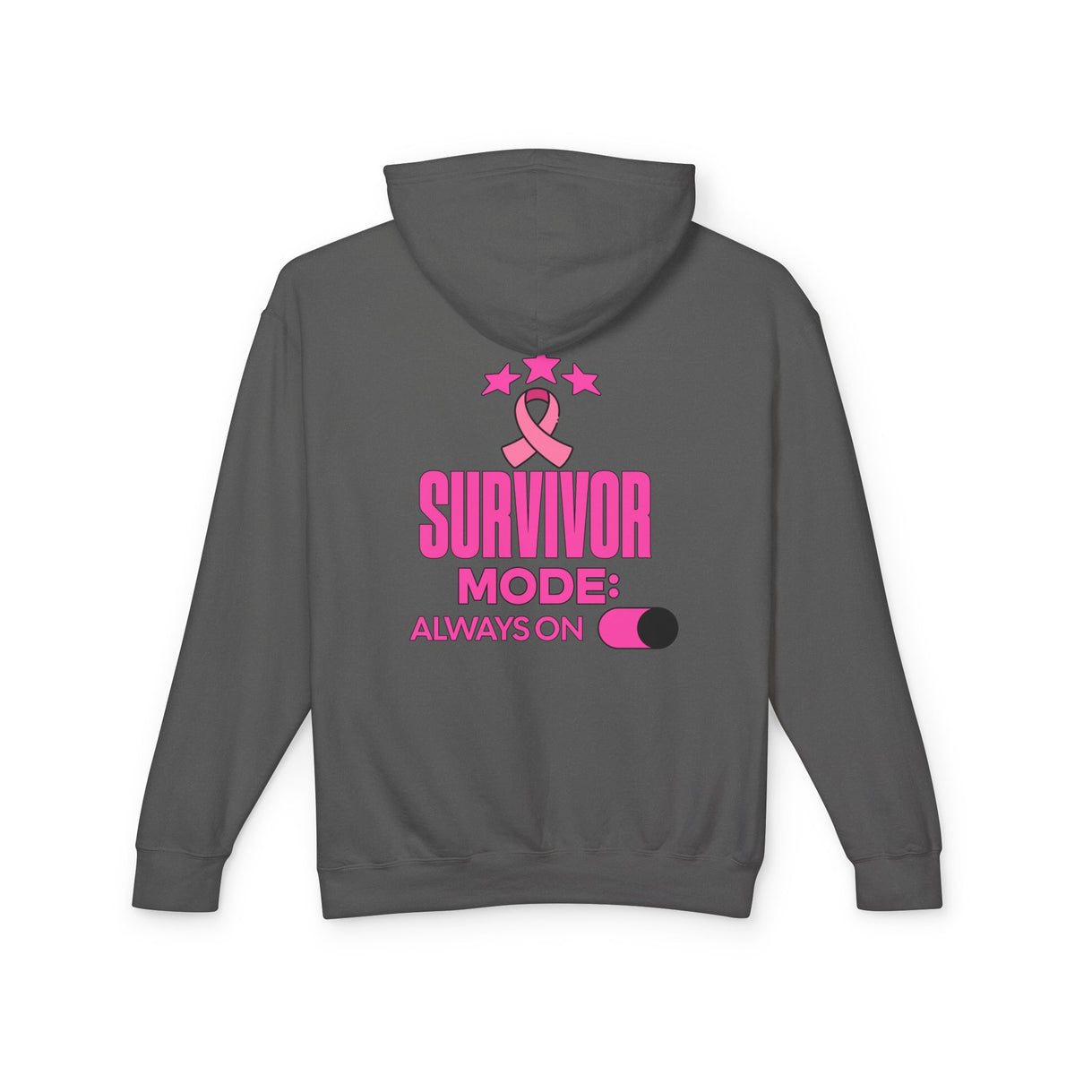 Survivor Mode: Always On - Breast Cancer Survivor Lightweight Hooded Sweatshirt
