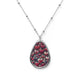 Decorative Heart Pattern Oval Necklace