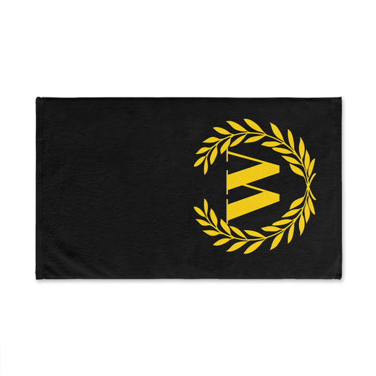 Elegant letter "W" Gold Laurel Monogram Hand Towel