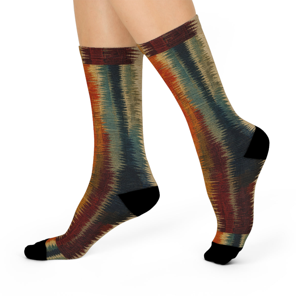 Abstract Paint Cushioned Crew Socks