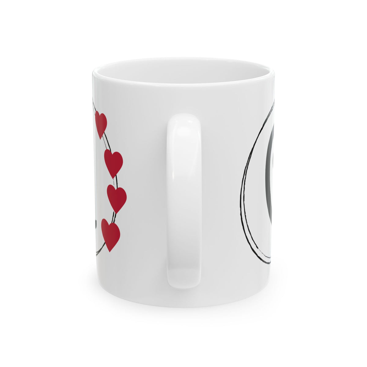 Letter "C" Monogram Heart Design Coffee Mug