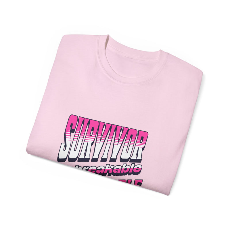 Survivor; Unbreakable, Unstoppable - Breast Cancer Survivor Ultra Cotton T-Shirt