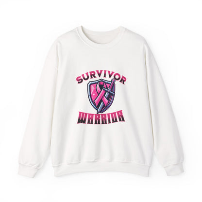 Survivor Warrior Sweatshirt — Pink Ribbon Breast Cancer Awareness Crewneck