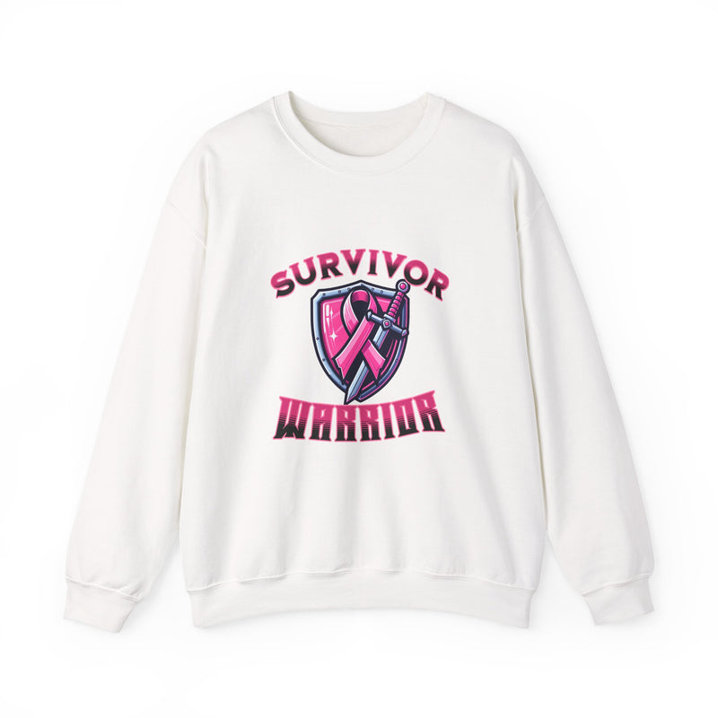 Survivor Warrior Sweatshirt — Pink Ribbon Breast Cancer Awareness Crewneck