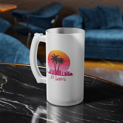 Miami Frosted Glass Beer Mug