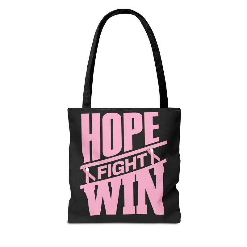 Hope, Fight, Win - Breast Cancer Survivor Tote Bag