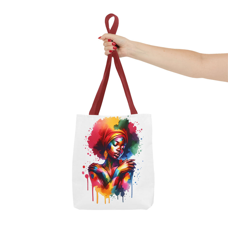 Colorful Abstract Black Woman Tote Bag