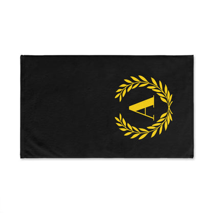 Elegant letter "A" Gold Laurel Monogram Hand Towel