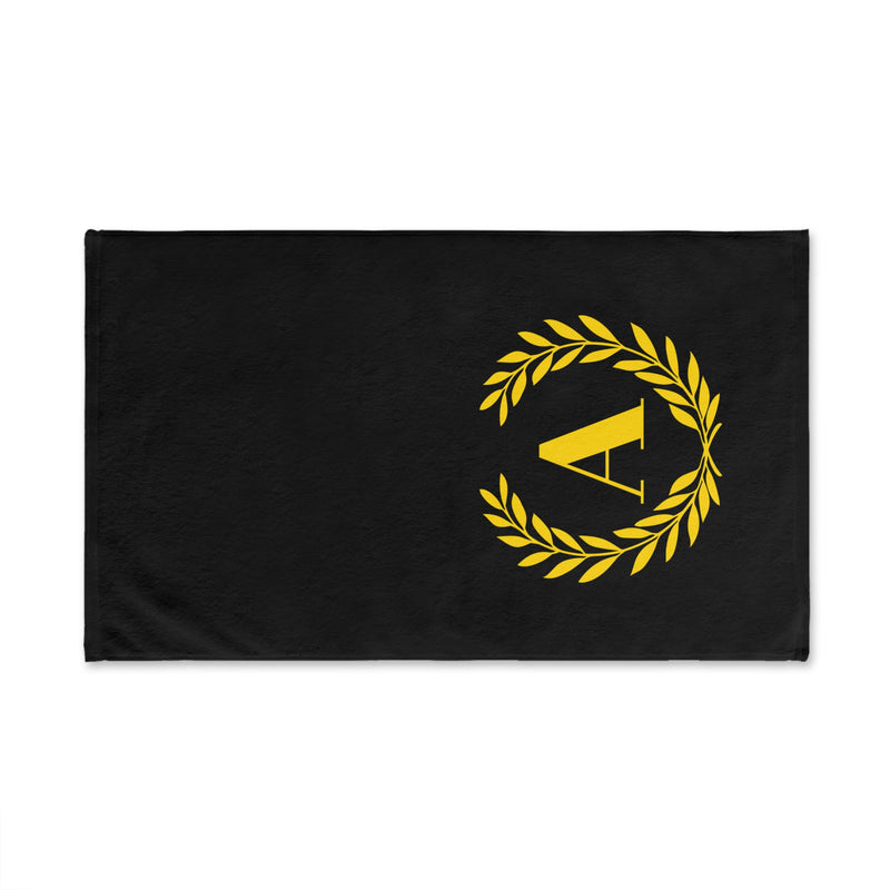 Elegant letter "A" Gold Laurel Monogram Hand Towel