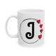 Letter "J" Monogram Heart Design Coffee Mug