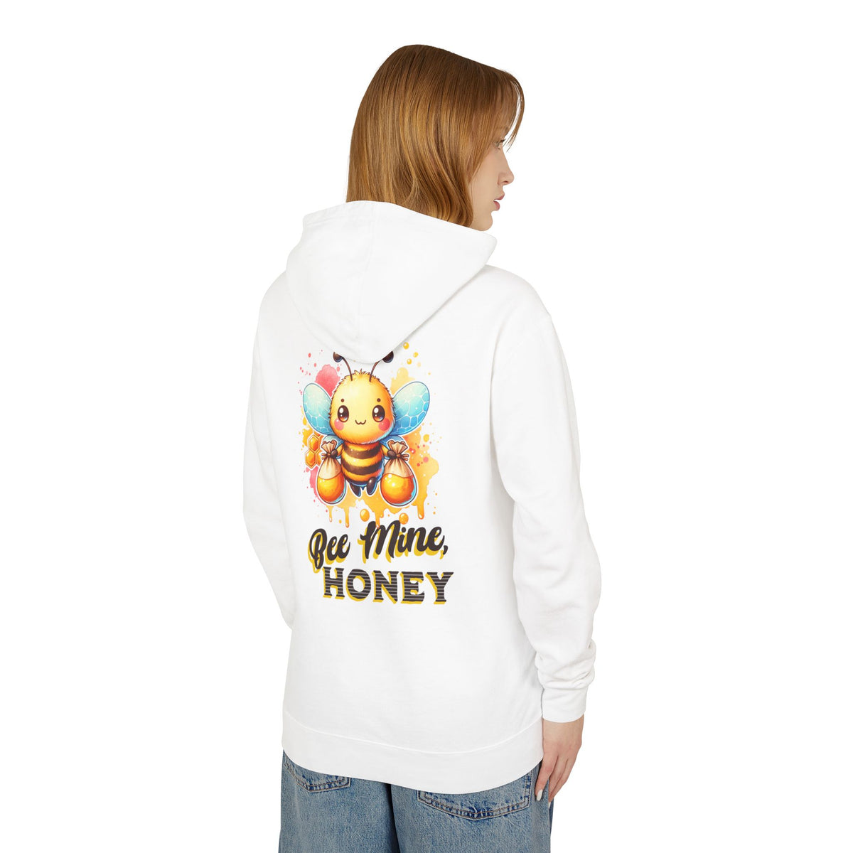 Bee Mine Honey - Romantic Unisex Lightweight Hooded Sweatshirt