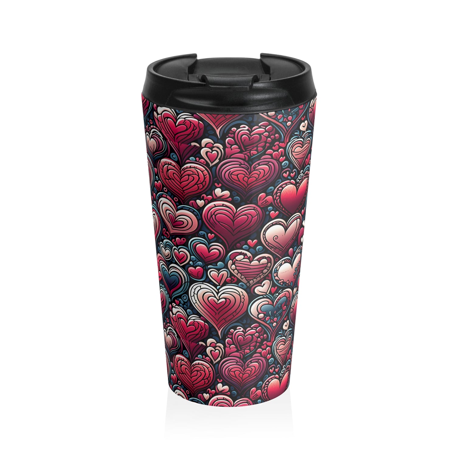 Decorative Heart Pattern - Stainless Steel Travel Mug