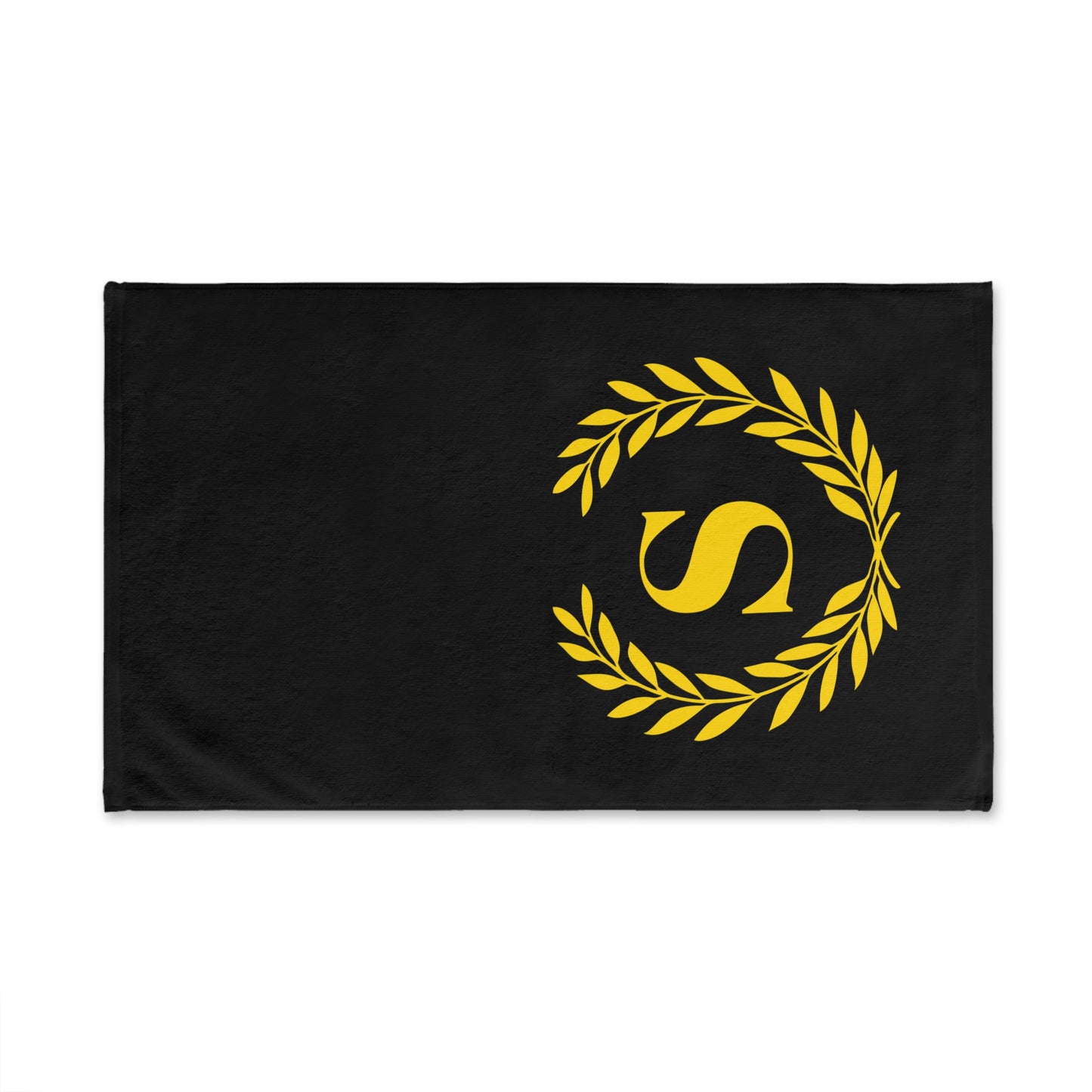 Elegant letter "S" Gold Laurel Monogram Hand Towel
