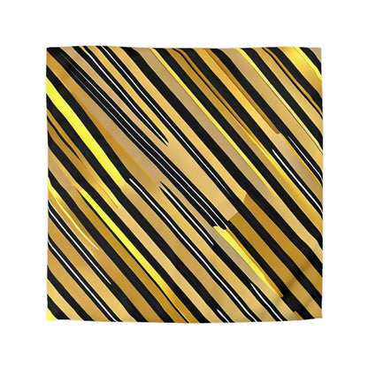 Gold and Black Stripes Microfiber Duvet Cover